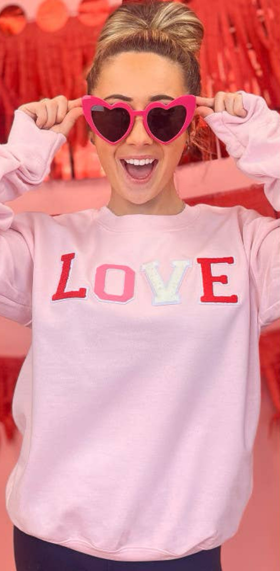 Soft Chenille Patch Love Sweatshirt