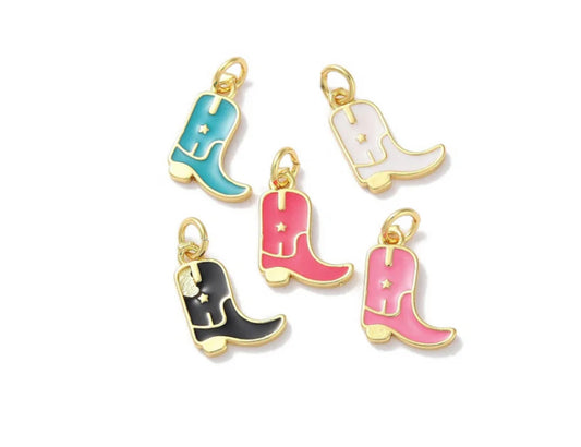 TCB Gold Colored Cowgirl Boot Charm Assorted