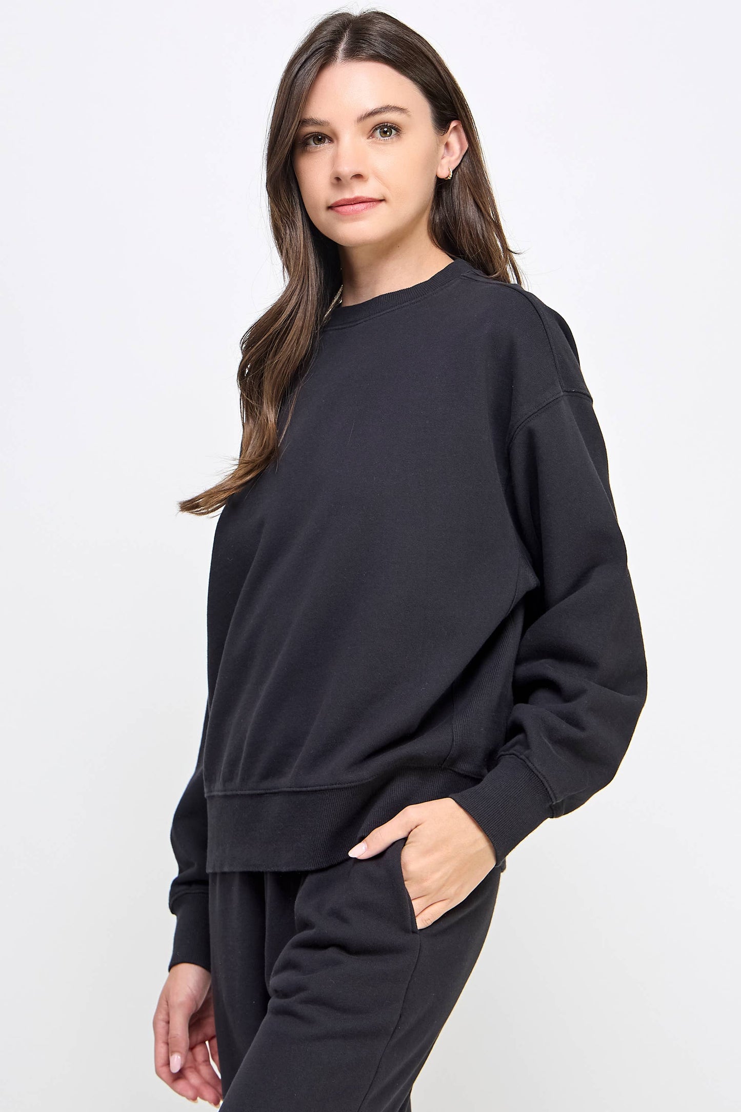 P9004T EVERYDAY SOFT FRENCH TERRY SWEATSHIRT: Pink / SMALL