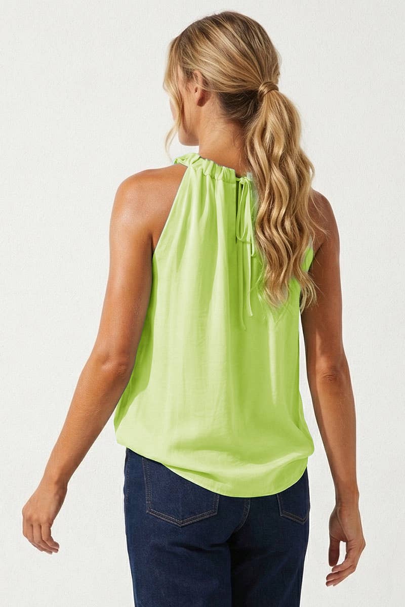 Twisted Halter Style Top With Tie Back