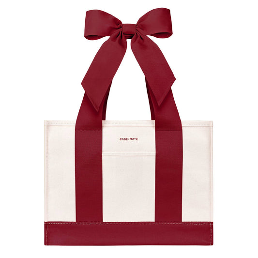 Case-Mate Canvas Tote: Cranberry Bow