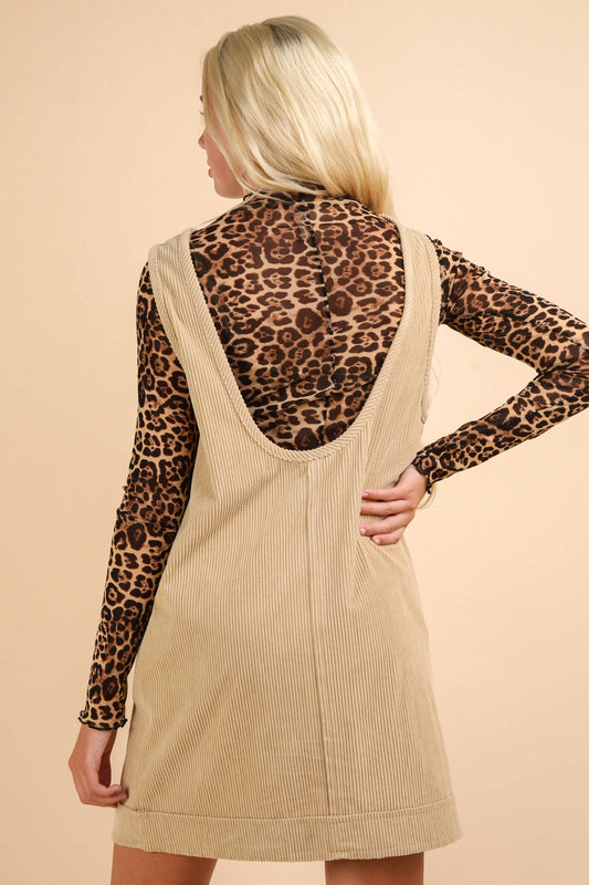 Corduroy Backless Casual Mini Dress