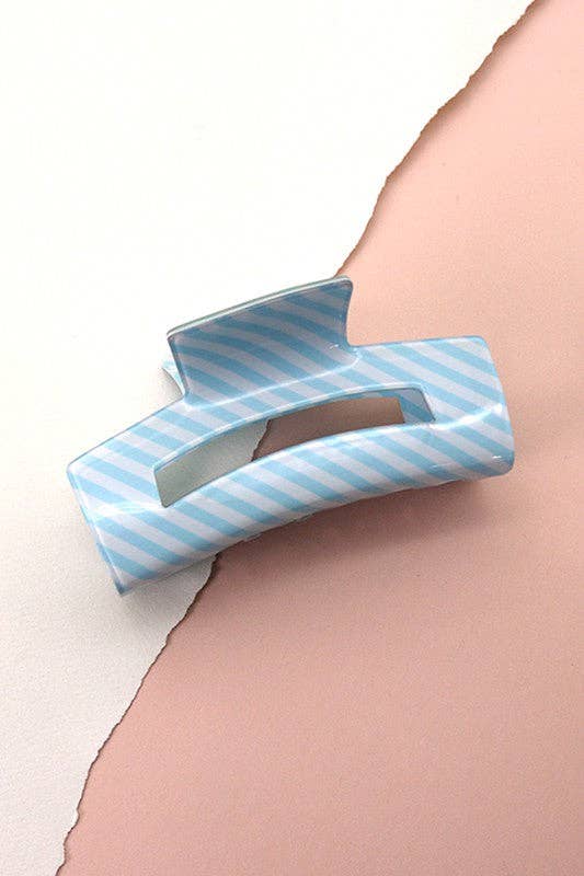 STRIPE HAIR CLAW CLIPS | BLUE
