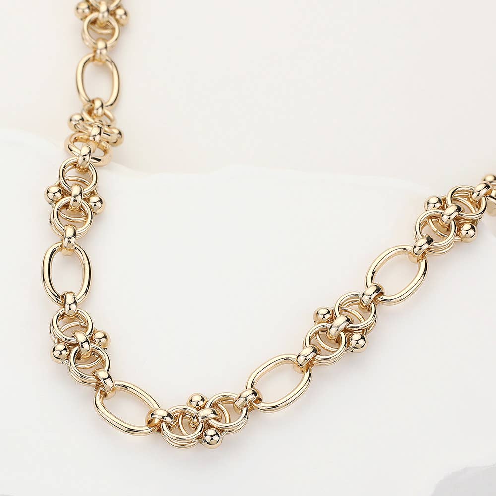 SECRET BOX Brass Metal Hardware Chain Necklace