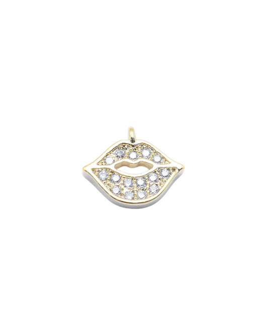 TCB Gold Rhinestone Lip Charm