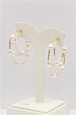 Double Layered Pearl Wired Earring