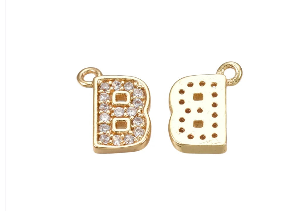 TCB Cubic Zirconia Pave Letter Charm