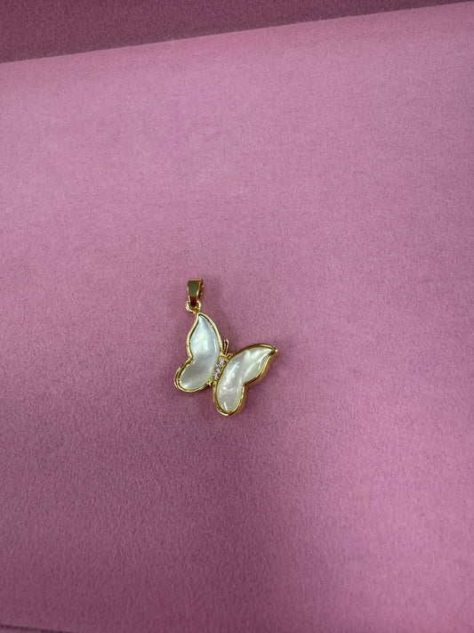 TCB Gold Enamel and Rhinestone Butterfly