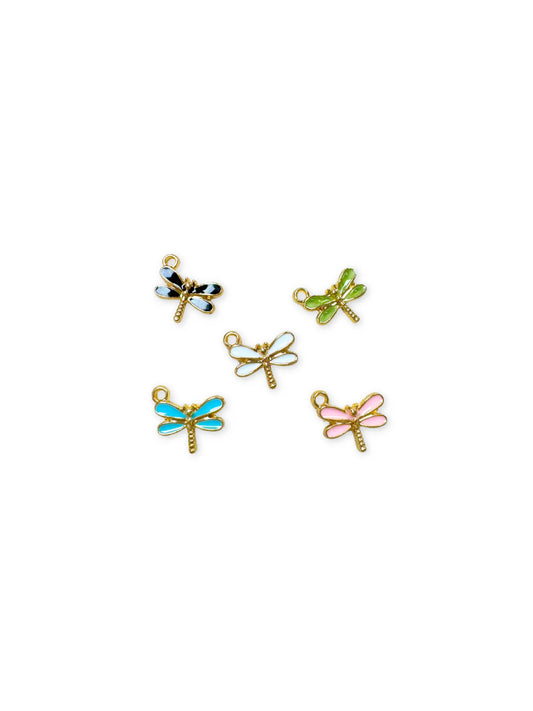 TCB Gold and Enamel Dragonfly Charm - Assorted