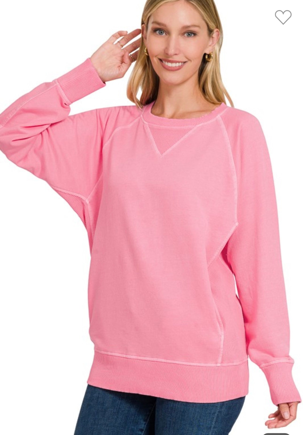Pigment Dyed French Terry Pullover With Pockets in