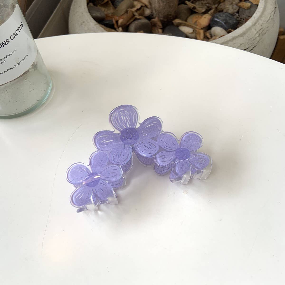 PAINTED FLOWERS DAISIES LARGE HAIR CLAW CLIP