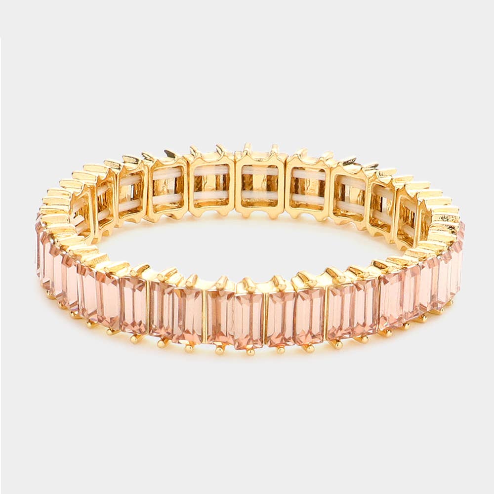 Baguette Stone Stretch Evening Bracelet