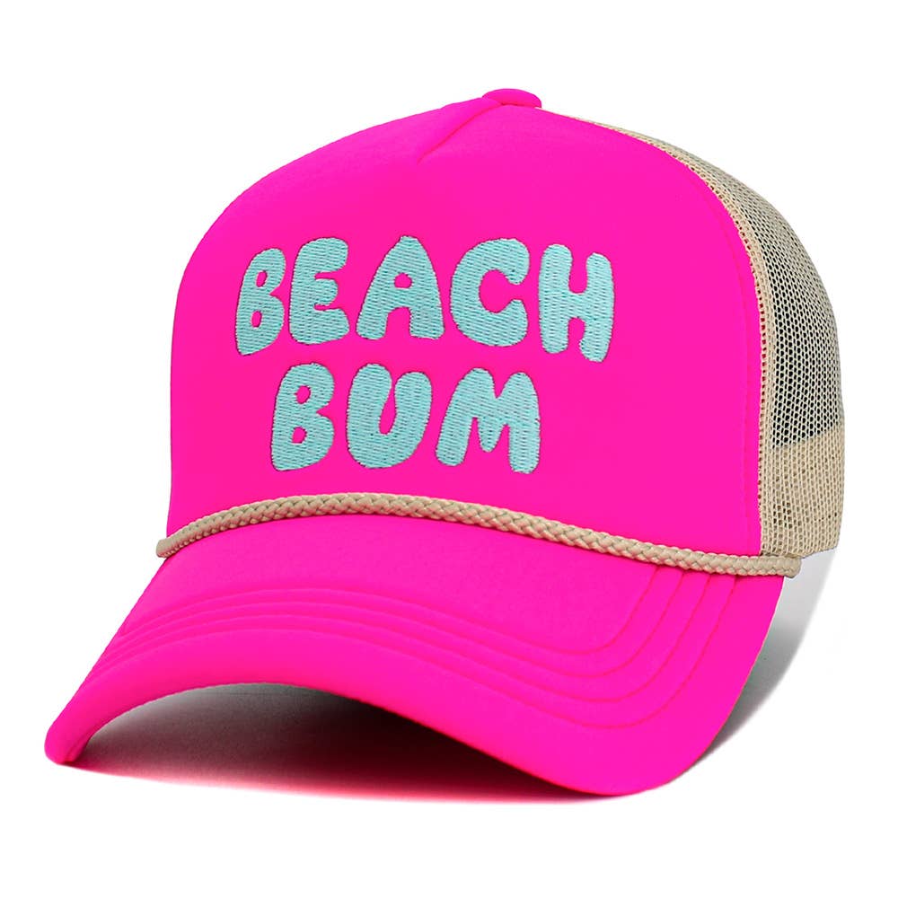 BEACH BUM Embroidered Mesh Back Trucker Hat