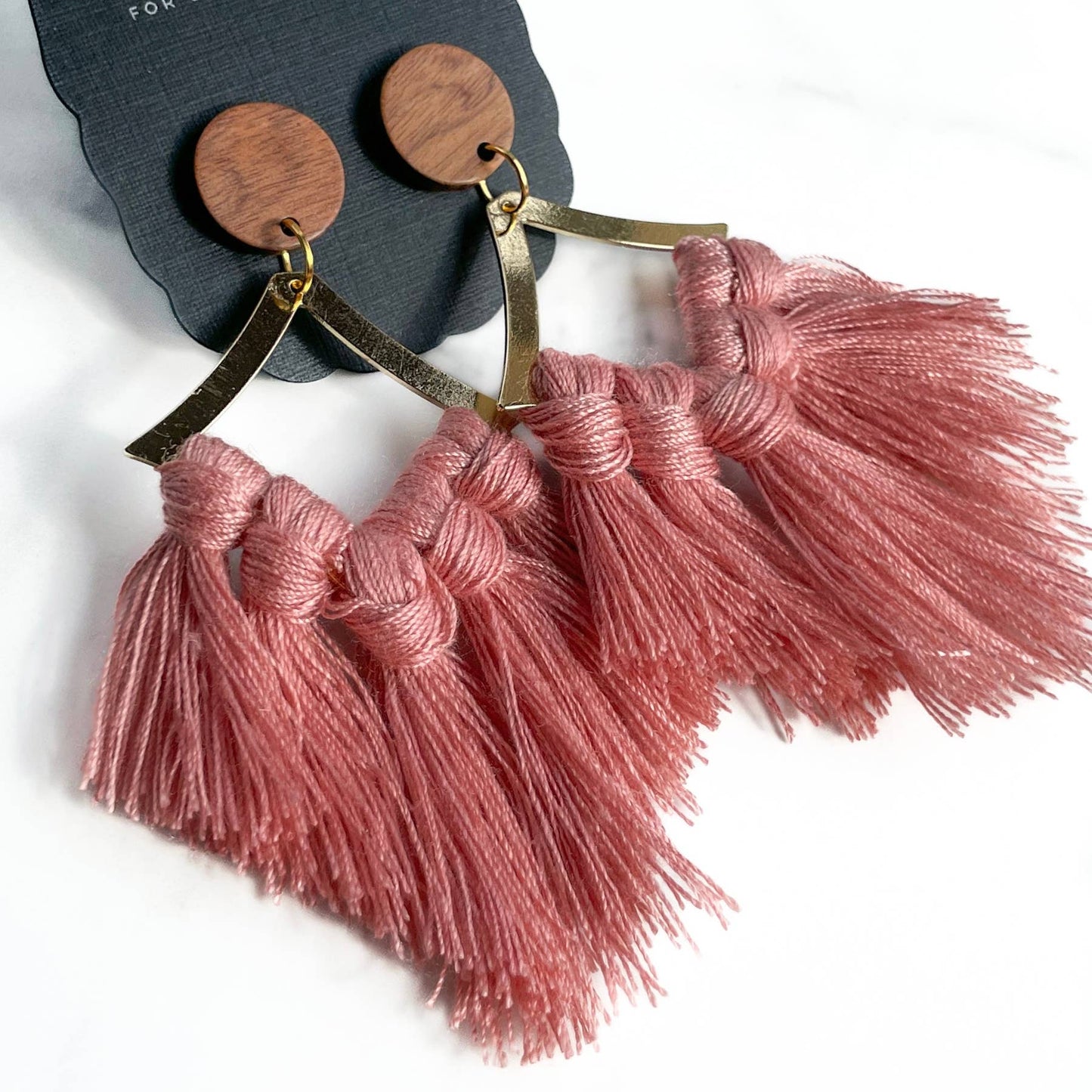 Something New- Powder Pink Tassel Earrings