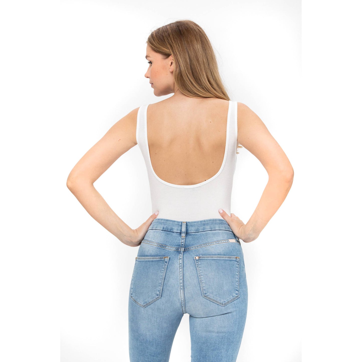 Sleeveless open back bodysuit