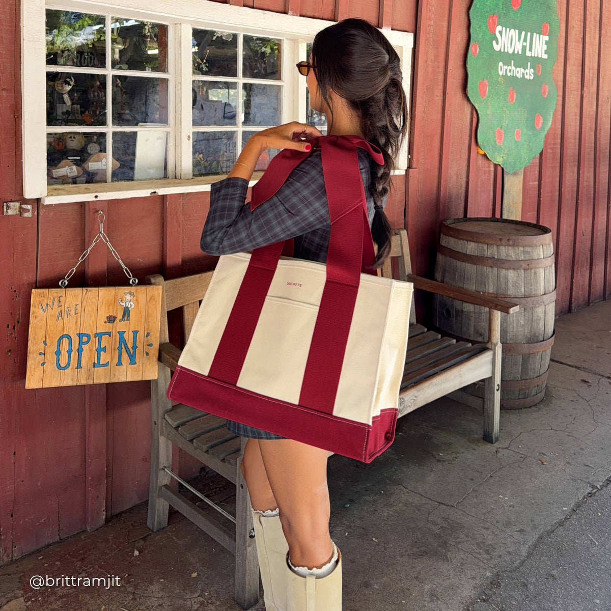 Case-Mate Canvas Tote: Cranberry Bow