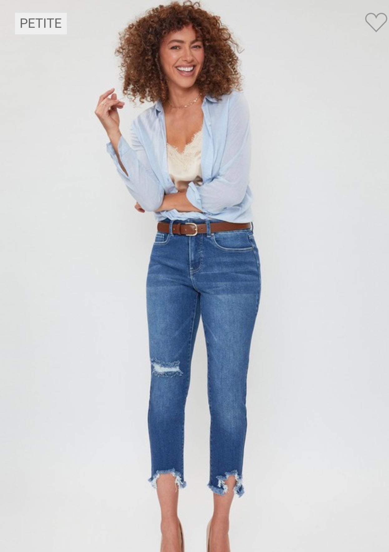 YMI Petite Vintage Shark Bite Jean