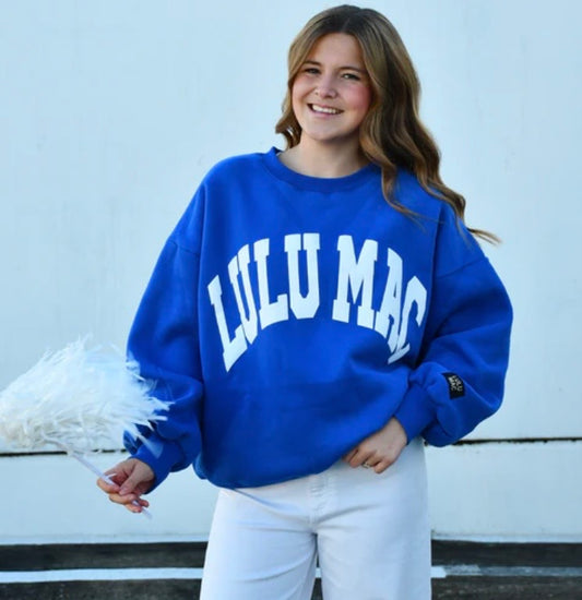 LuLu Mac Royal and White Puff Sweatshirt