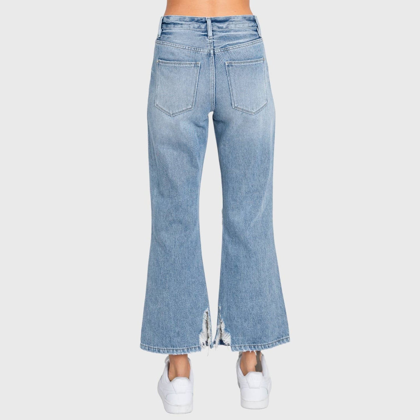 DISTRESSED HIGH RISE RIGID VINTAGE CROPPED JEAN