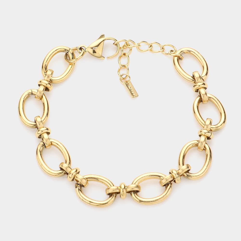 18K Gold Dipped Stainless Steel Premium Handmade Chain Link : Yellow Gold