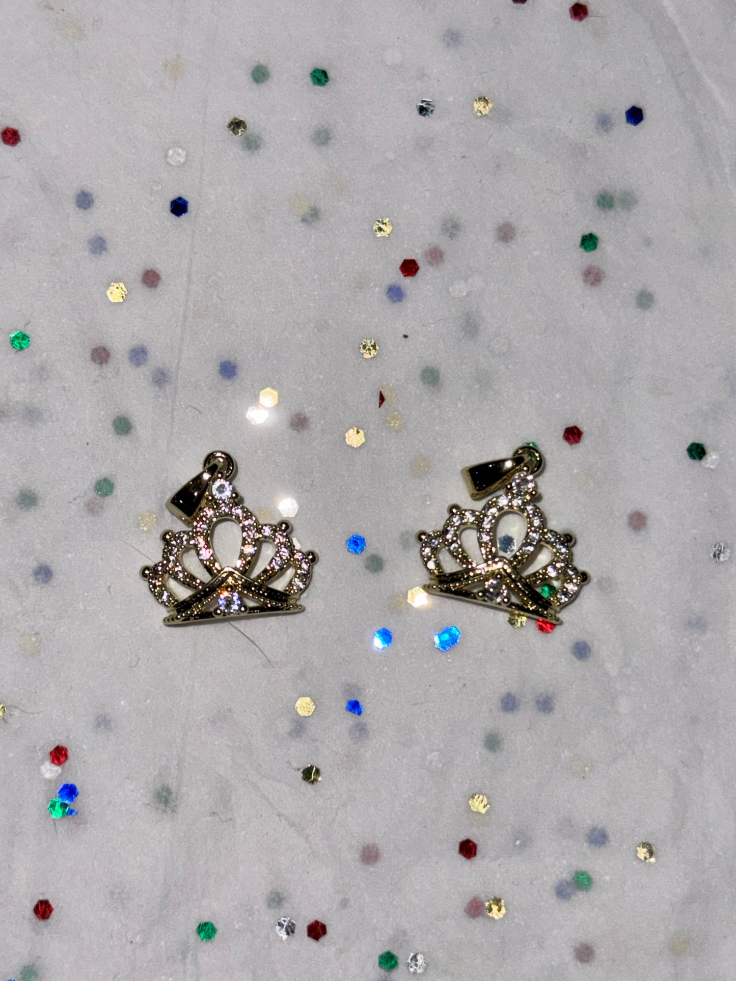 TCB Gold and Stone Crown Charm
