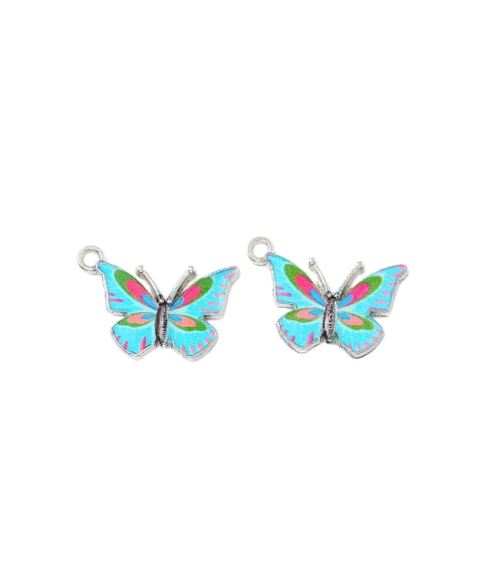 TCB Silver Blue Butterfly Charm