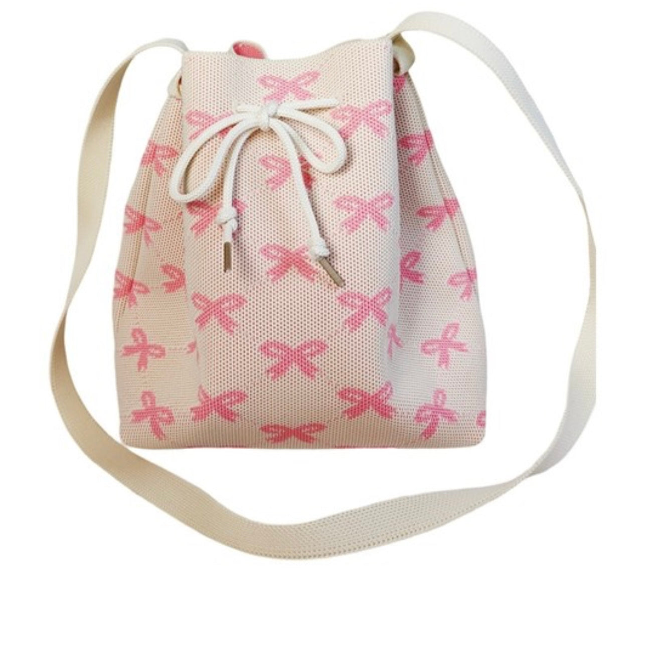 Pink Coquette Bow Bucket Crossbody