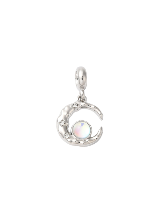 TCB Silver Iridescent Bubble Moon Charm