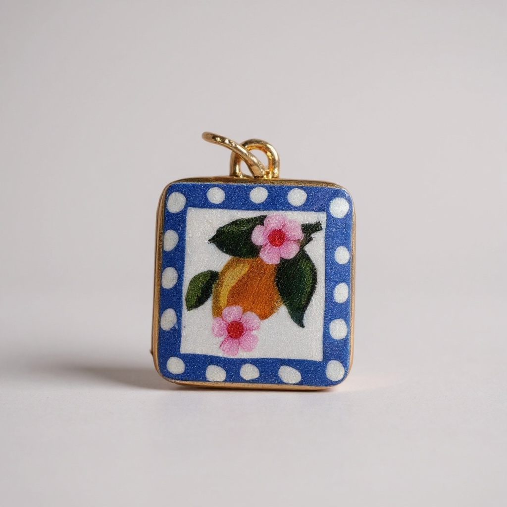 TCB Sweet & Cute Collection Orange Square Blossom Charm