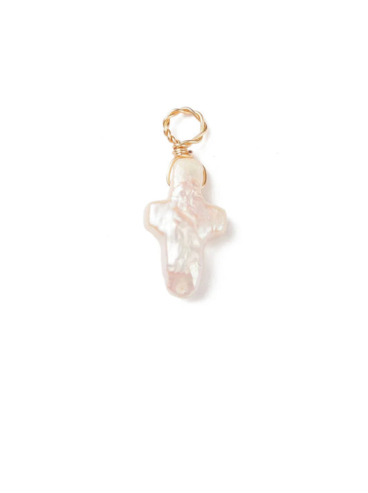 TCB Keshi Pearl Cross Charm