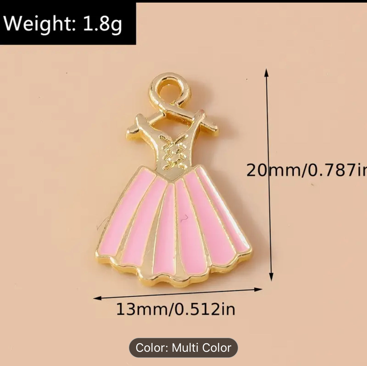 TCB Assorted Dress on Hangers Gold Charm