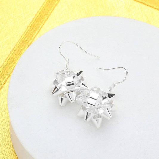 Christmas Gift Bow Dangle Earrings