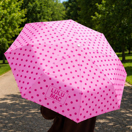LuLu Mac Umbrella Pink w/ Hot Pink Dot