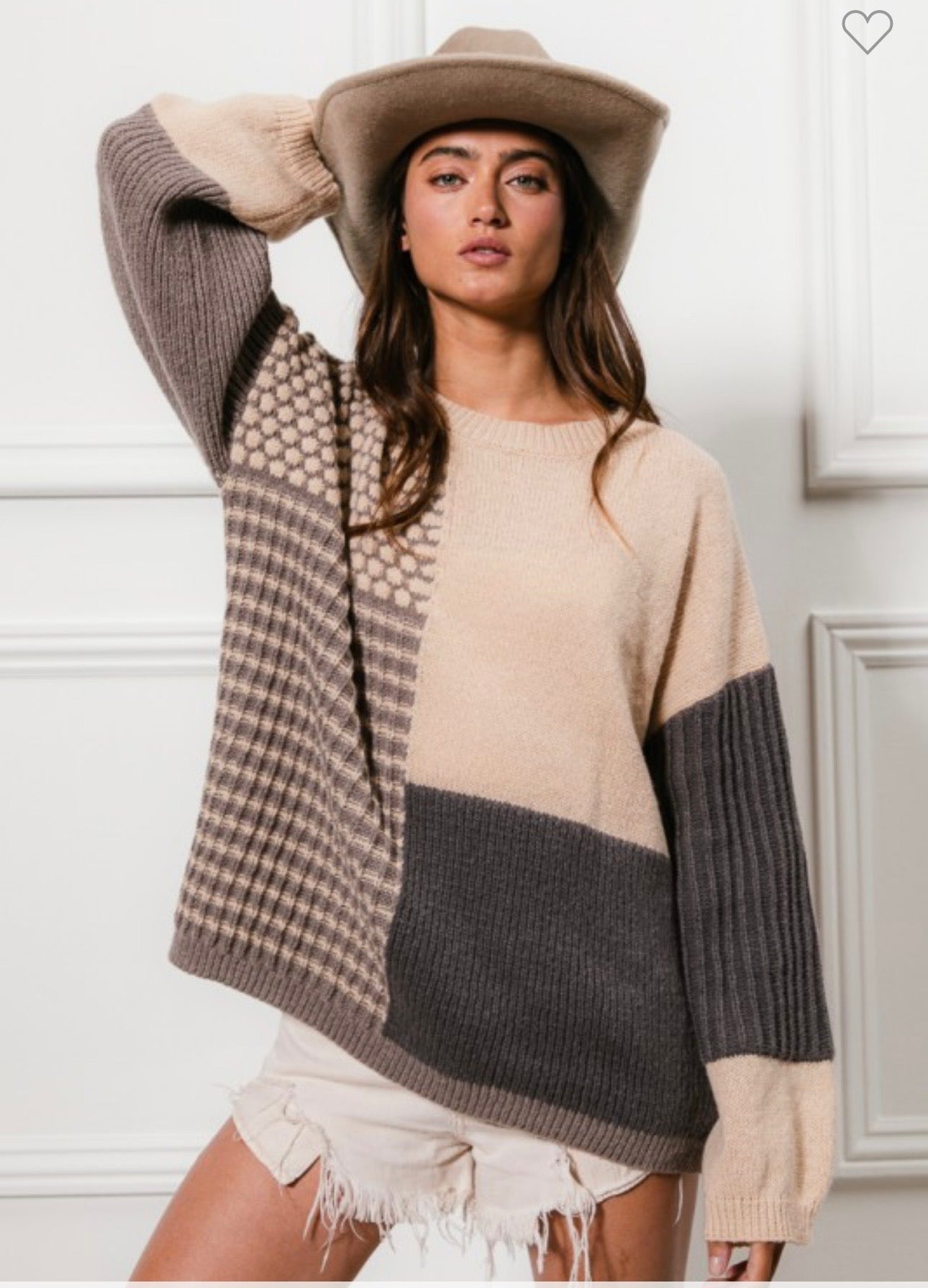 Mixed Patterns Block Sweater