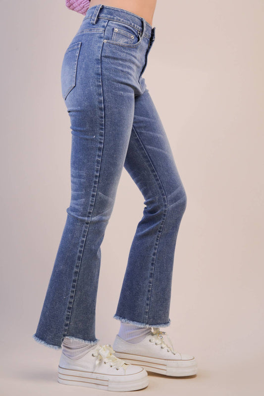 VERY JEAN Washed Denim Bootcut Pants