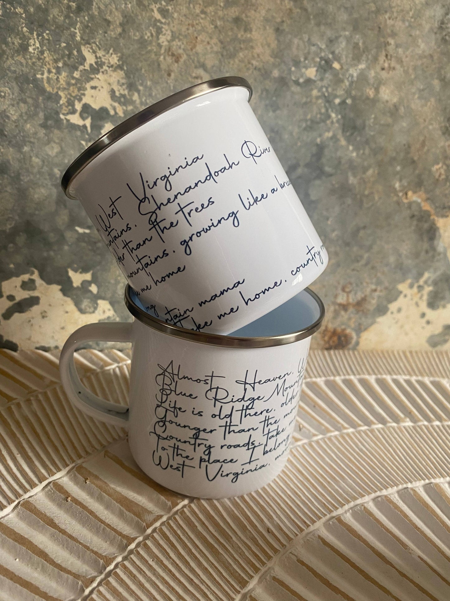 John Denver  “Country Roads” Lyrics Metal Mug