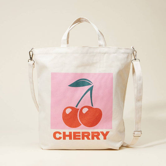 Limone Printed Top Handle Canvas Tote