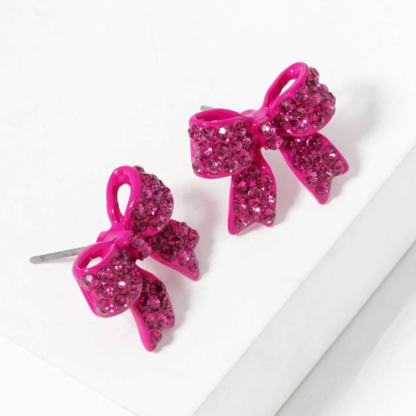 Pave Bow Stud Earrings