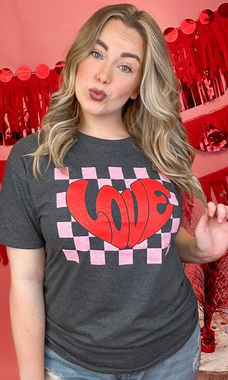 Checkerboard Love Graphic T-Shirt