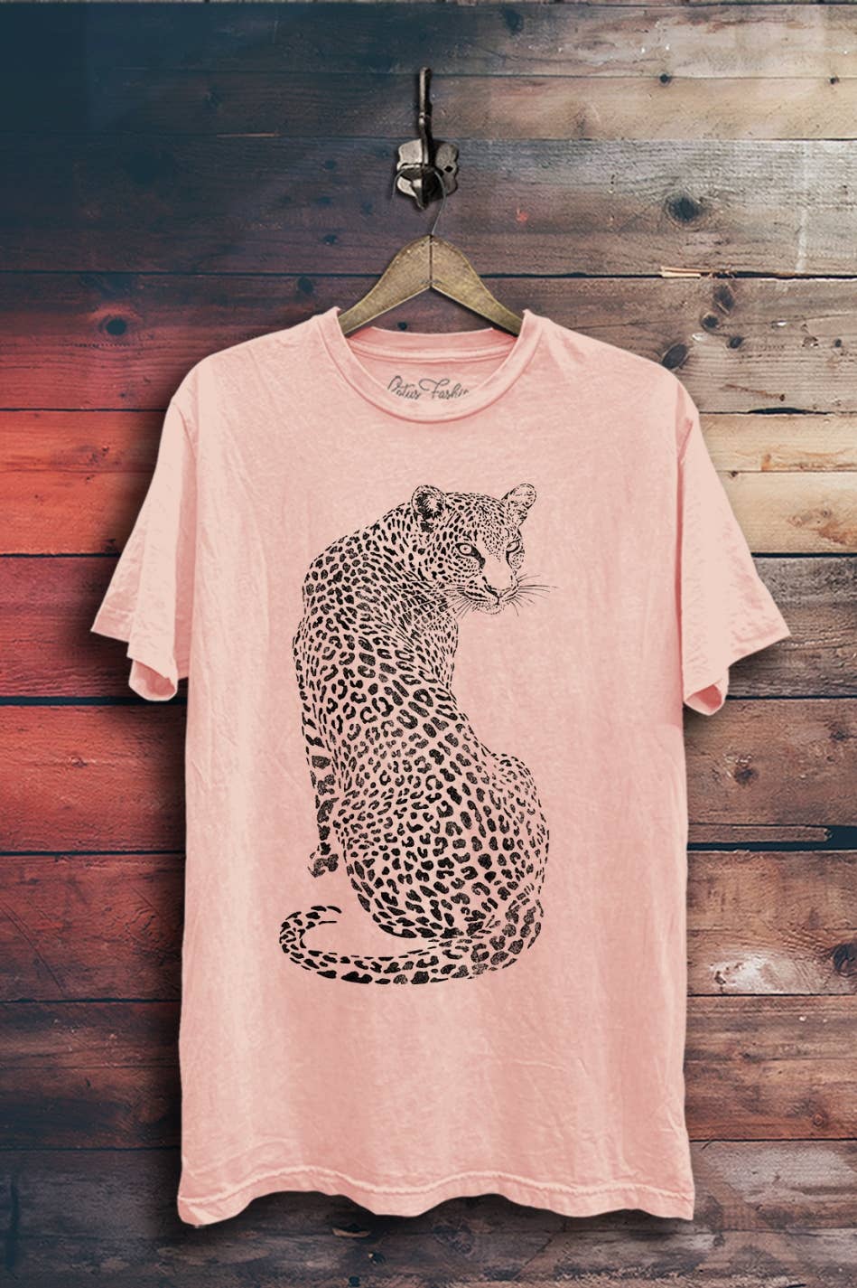 Leopard Animal Graphic Tee: Pink Mineral Wash