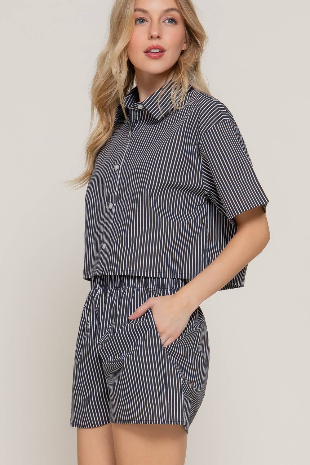 Y/D Stripe Poplin Short