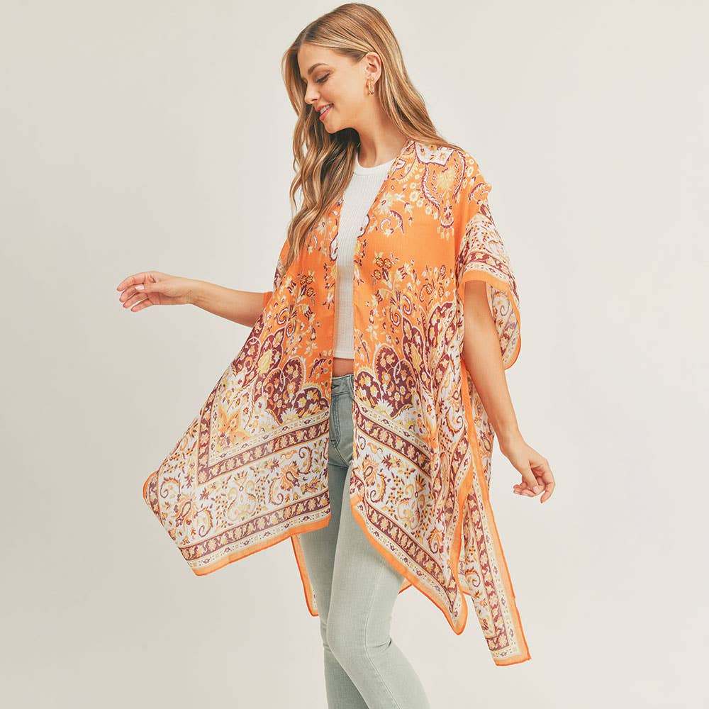 Orange Patterned Kimono