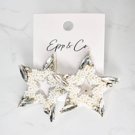 Rhinestone Beaded Star Studs