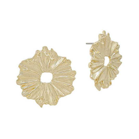 Gold Flower Petal Studs