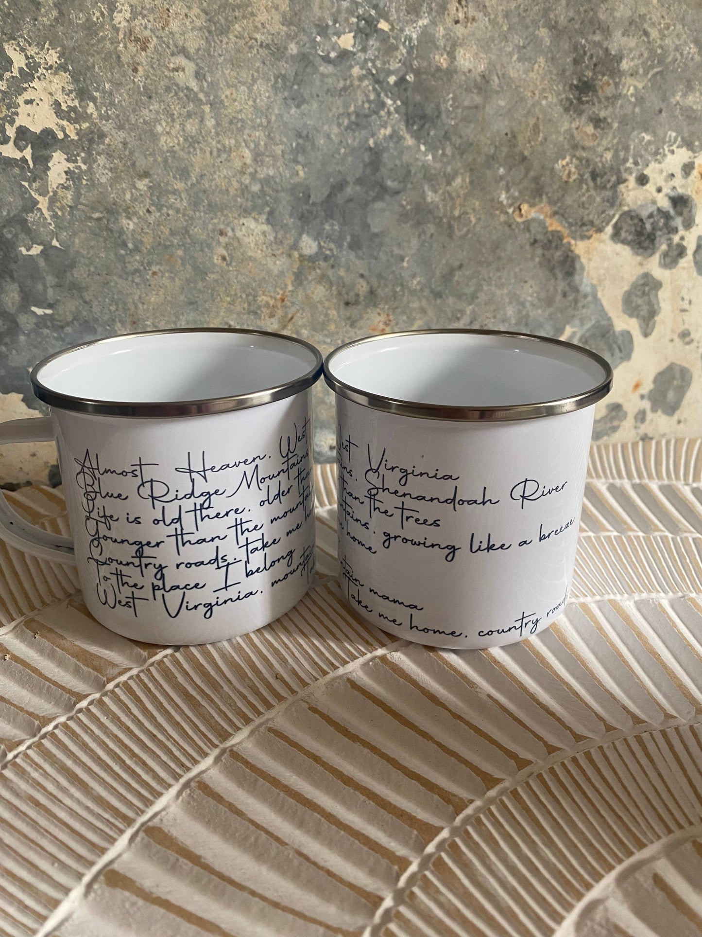 John Denver  “Country Roads” Lyrics Metal Mug