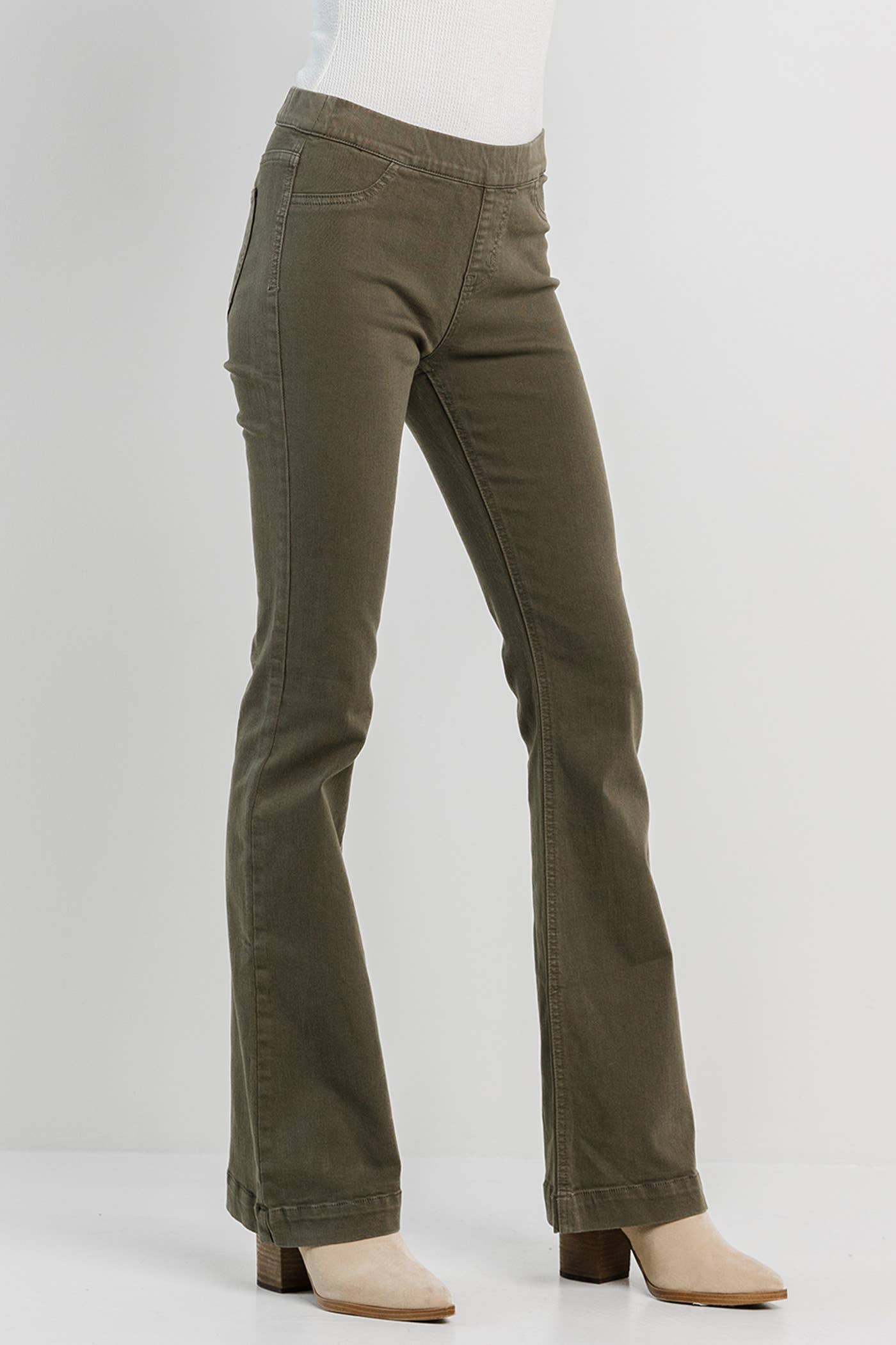 Jelly Jeans Olive Pull On Flare: Olive