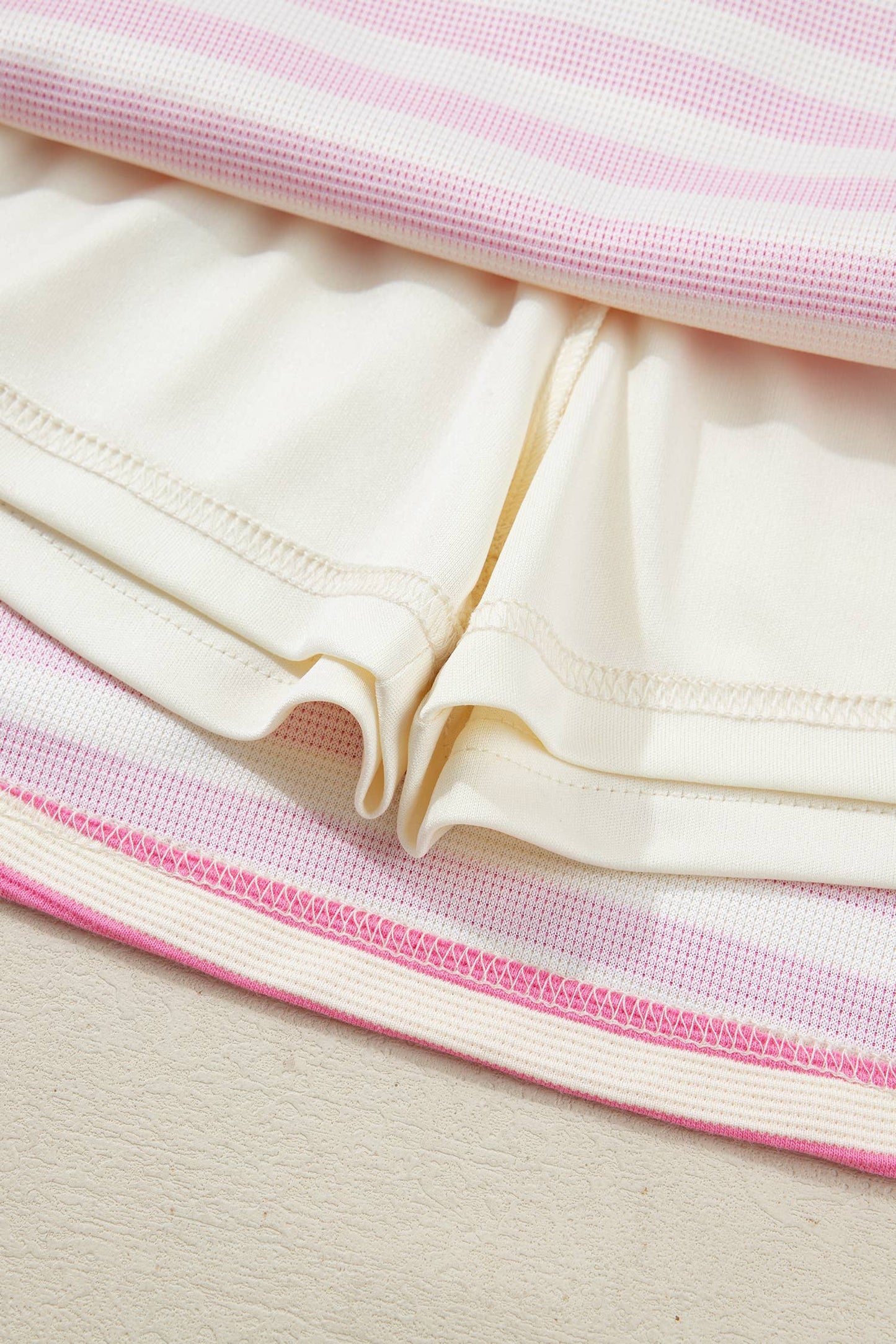 MDB Striped Sleeveless Polo and Skort Two-Piece Set