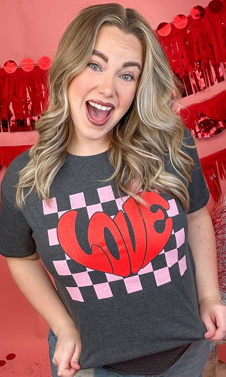 Checkerboard Love Graphic T-Shirt