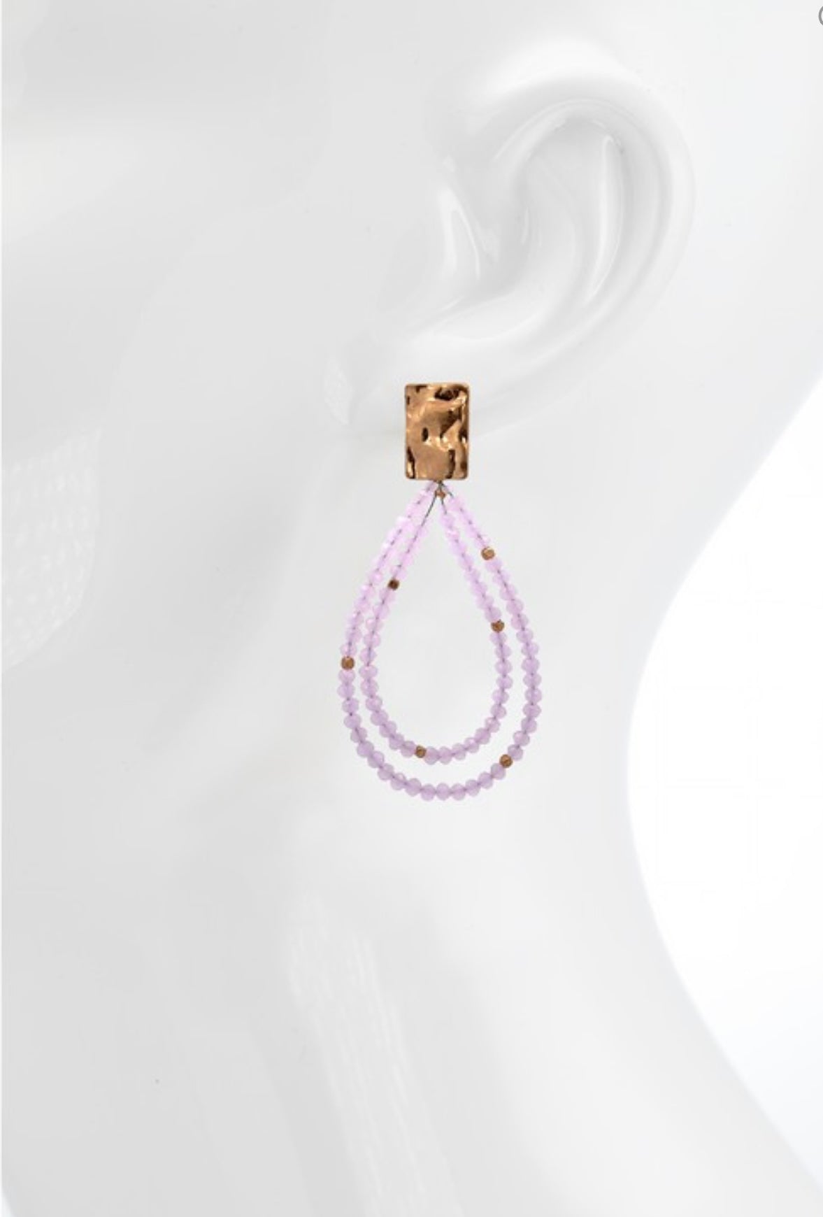 Beaded Double Hoop Drop Earring