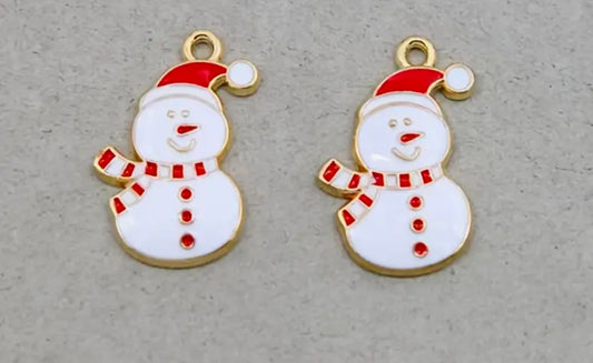 Christmas CB Gold Snowman Charm